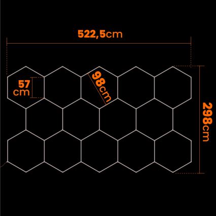 LED Stropní svítidlo HEXAGON LED/570W/85-265V 6500K 522x298 cm CRI 90 IP44 bílá