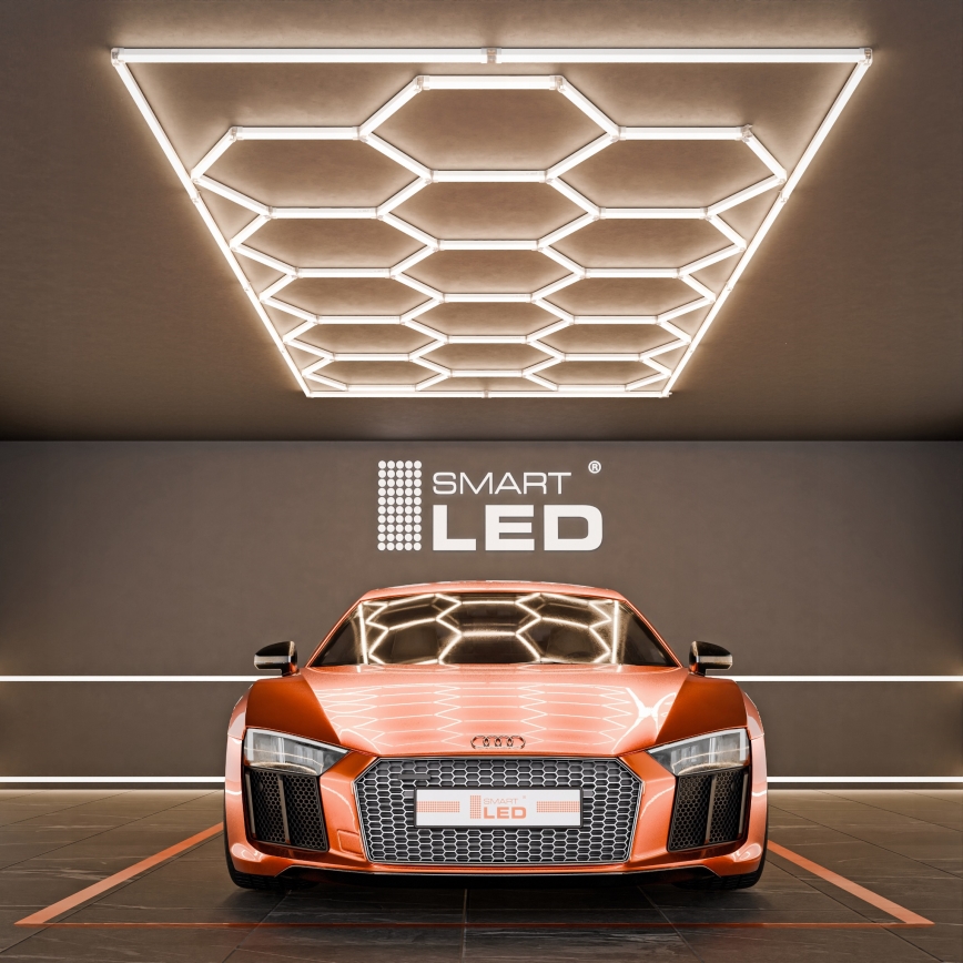 LED Stropní svítidlo HEXAGON LED/696W/85-265V 4000K 484x243 cm CRI 90 IP54 bílá