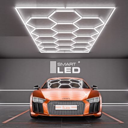 LED Stropní svítidlo HEXAGON LED/696W/85-265V 6500K 484x243 cm CRI 90 IP54 bílá