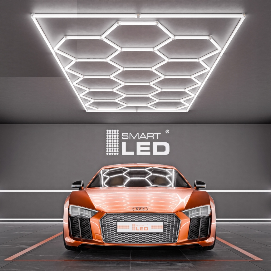 LED Stropní svítidlo HEXAGON LED/696W/85-265V 6500K 484x243 cm CRI 90 IP54 bílá