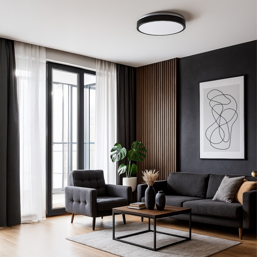 LED Stropní svítidlo LIBRA LED/24W/230V 4000K pr. 39 cm černá