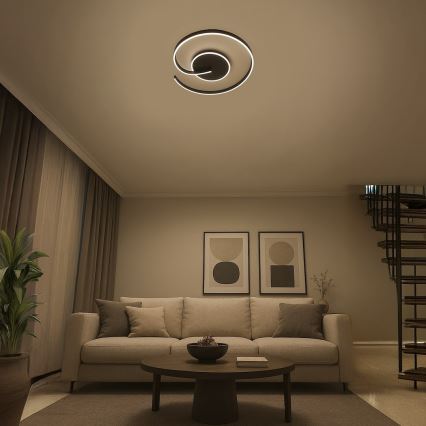 LED Stropní svítidlo LORENZO LED/22W/230V pr. 50 cm černá