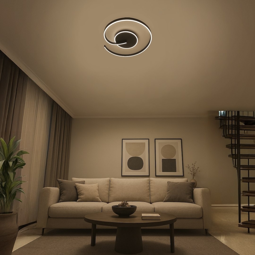 LED Stropní svítidlo LORENZO LED/22W/230V pr. 50 cm černá