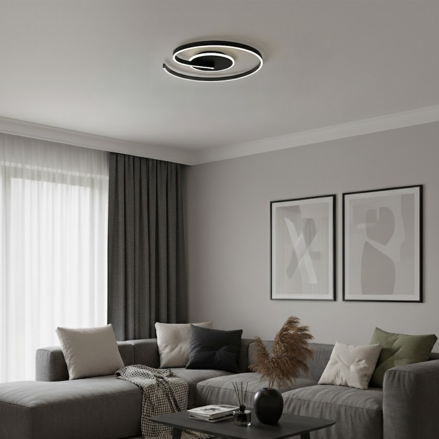 LED Stropní svítidlo LORENZO LED/22W/230V pr. 50 cm černá