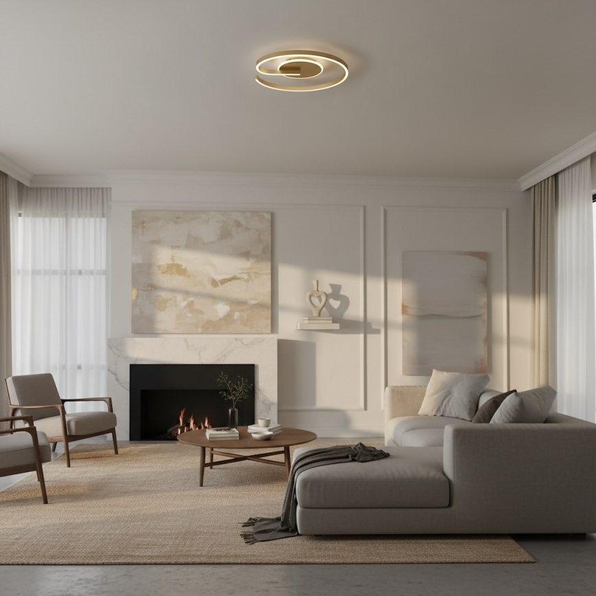 LED Stropní svítidlo LORENZO LED/22W/230V pr. 50 cm zlatá