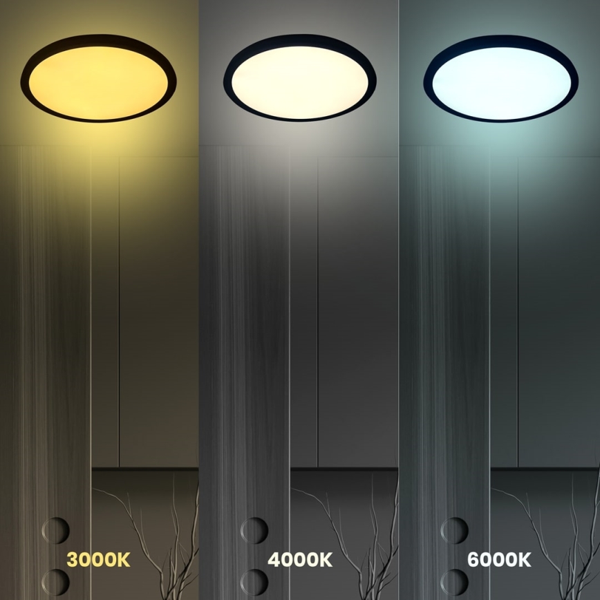 LED Stropní svítidlo MAQ LED/50W/230V 3000/4000/6500K IP40 černá