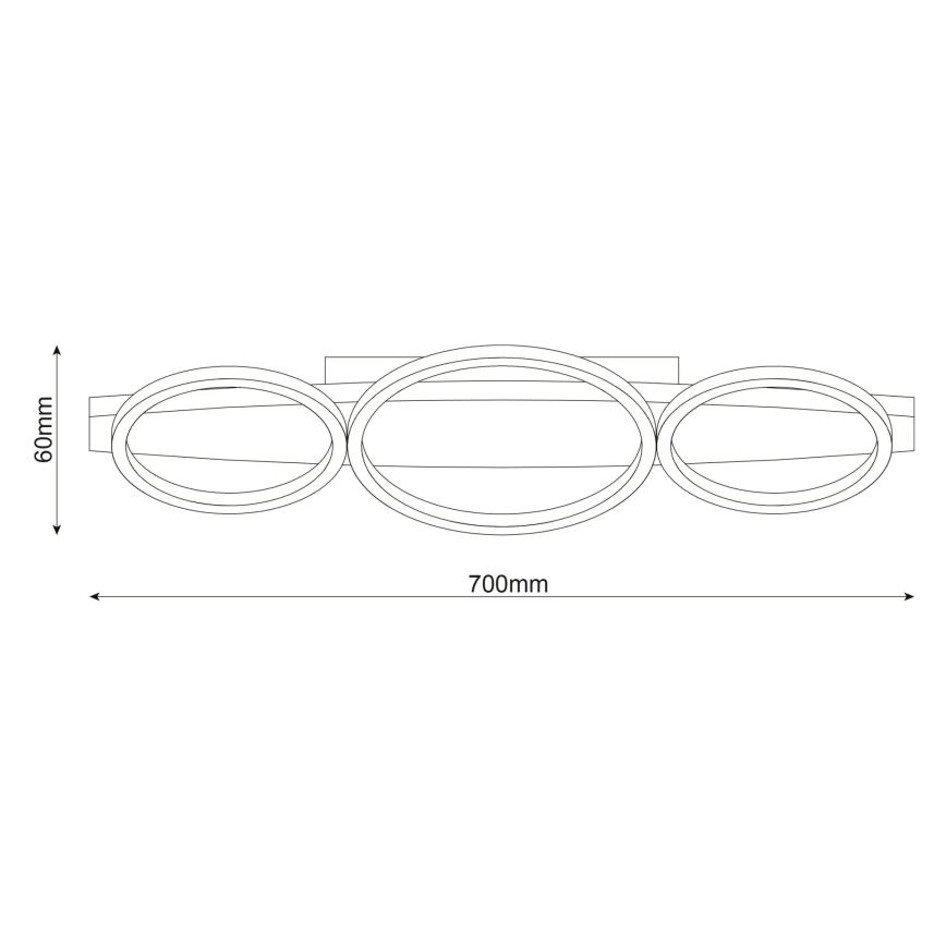 LED Stropní svítidlo MELISA LED/28W/230V 26,5x70 cm borovice