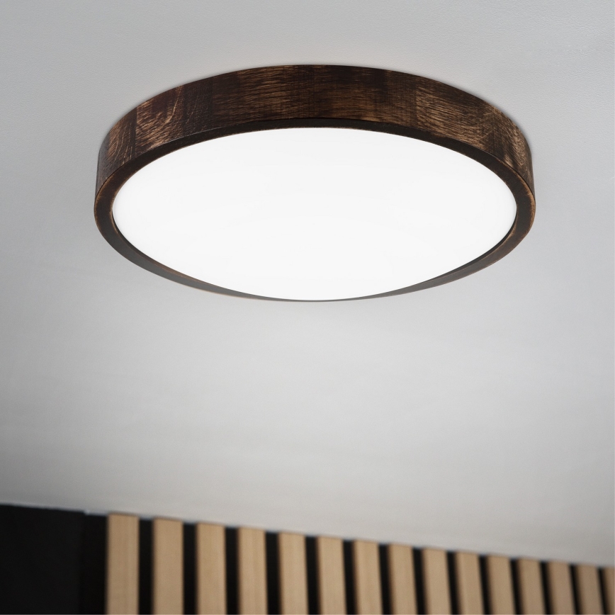 LED Stropní svítidlo OAK SMOKY SLIM LED/36W/230V 4000K pr. 37 cm dub/tmavě hnědá