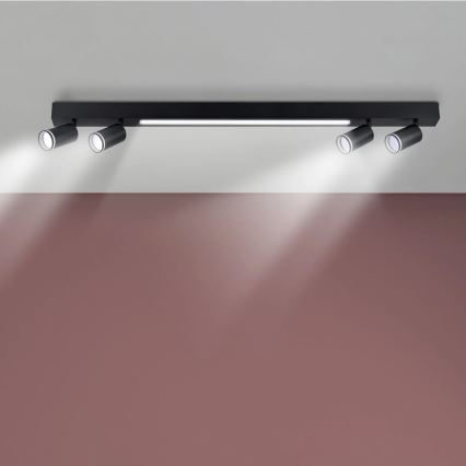 LED Stropní svítidlo PARIS LED/24W/230V + 4xGU10/10W černá