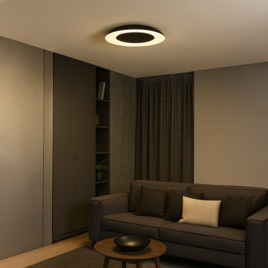 LED Stropní svítidlo PIATTINO LED/30W/230V 3000/4000/6000K pr. 40 cm černá