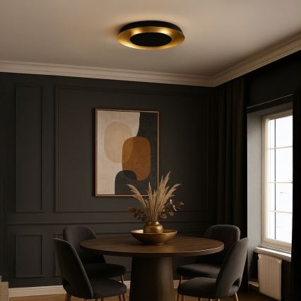 LED Stropní svítidlo PIATTINO LED/30W/230V 3000/4000/6000K pr. 40 cm černá/zlatá