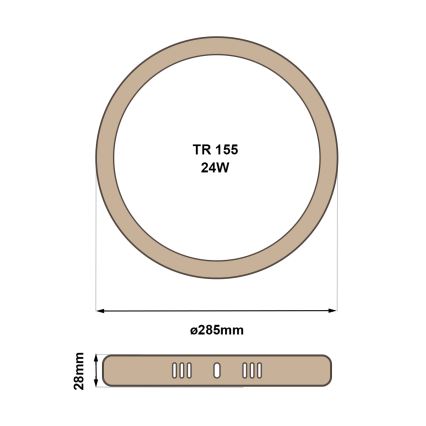 LED Stropní svítidlo RING LED/24W/230V 4200K pr. 28,5 cm hnědá