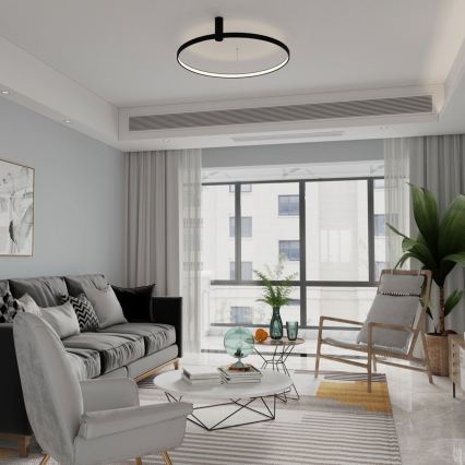 LED Stropní svítidlo RING S LED/34W/230V 3000/4000/6000K pr. 60 cm černá