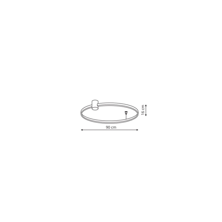 LED Stropní svítidlo RING S LED/50W/230V 3000/4000/6000K pr. 90 cm černá