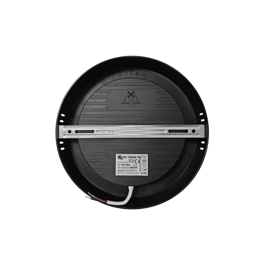 LED Stropní svítidlo ROUND LED/18W/230V 4000K pr. 21,7 cm černá