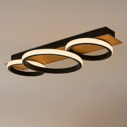 LED Stropní svítidlo ROWENA LED/18W/230V černá/hnědá