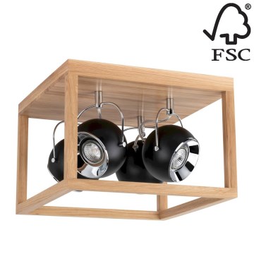LED Stropní svítidlo ROY 4xGU10/5W/230V matný dub – FSC certifikováno
