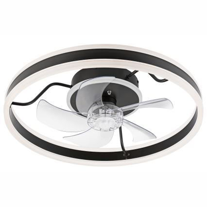 LED Stmívatelné stropní svítidlo s ventilátorem APOLLO LED/38W/230V černá + dálkové ovládání