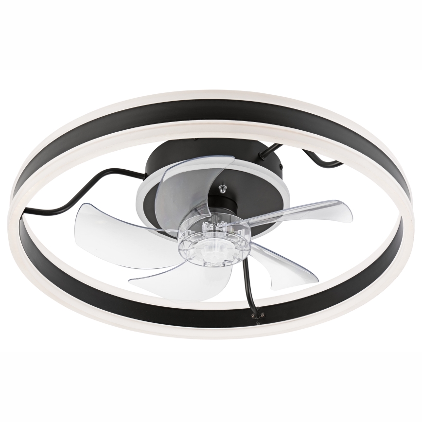 LED Stmívatelné stropní svítidlo s ventilátorem APOLLO LED/38W/230V černá + dálkové ovládání