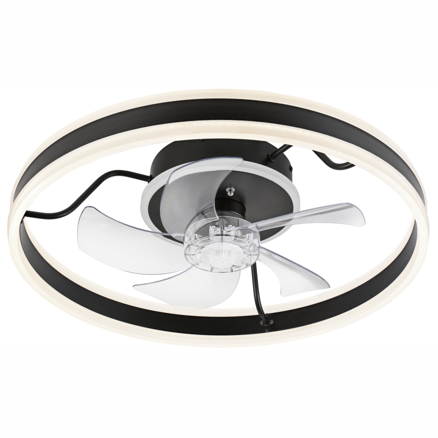 LED Stmívatelné stropní svítidlo s ventilátorem APOLLO LED/38W/230V černá + dálkové ovládání