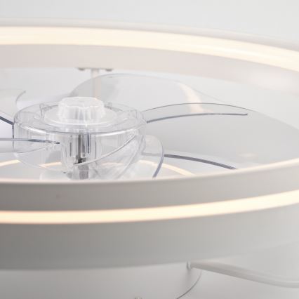 LED Stmívatelné stropní svítidlo s ventilátorem FARGO LED/37W/230V bílá + dálkové ovládání