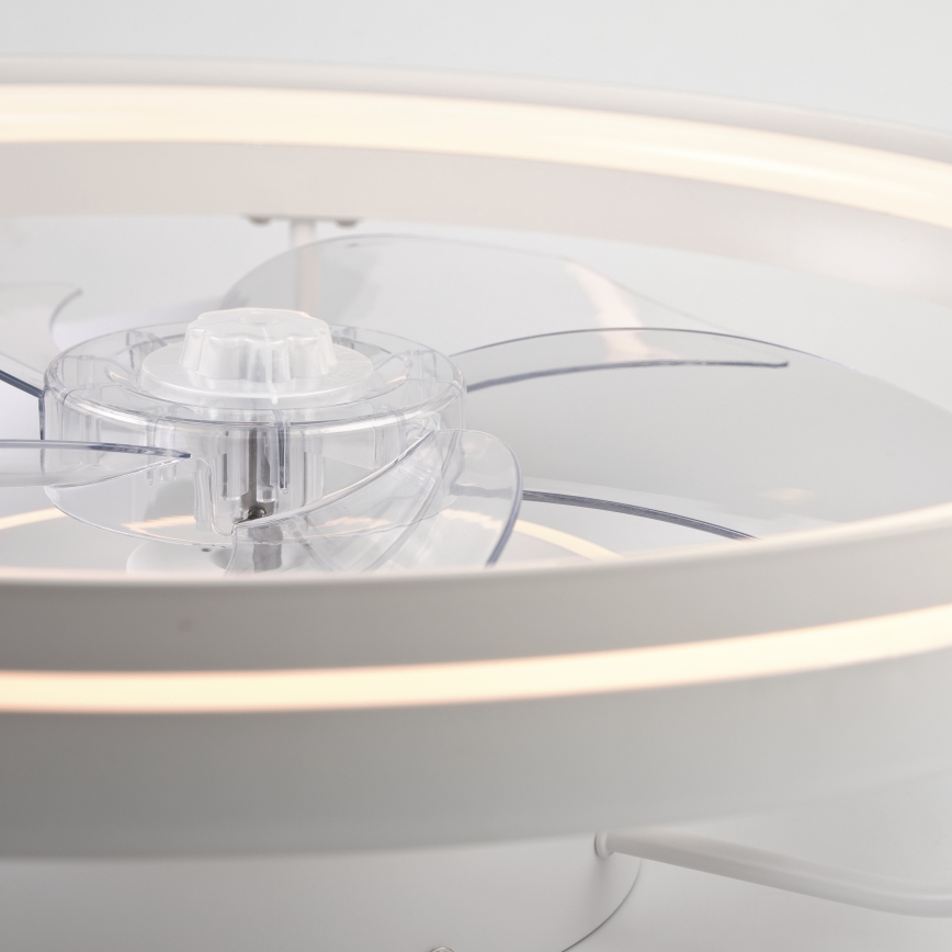 LED Stmívatelné stropní svítidlo s ventilátorem FARGO LED/37W/230V bílá + dálkové ovládání