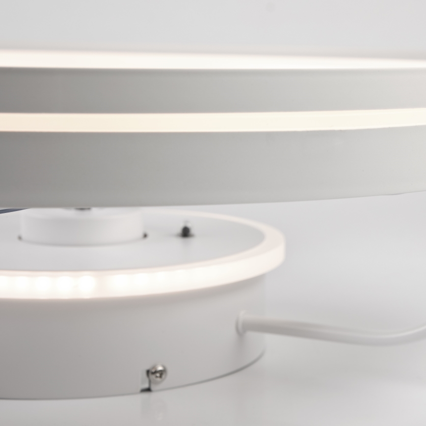 LED Stmívatelné stropní svítidlo s ventilátorem FARGO LED/37W/230V bílá + dálkové ovládání