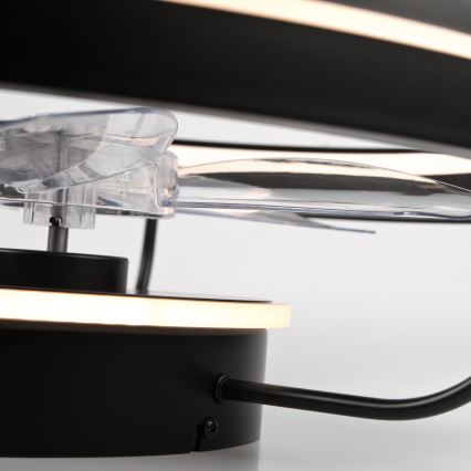 LED Stmívatelné stropní svítidlo s ventilátorem FARGO LED/37W/230V černá + dálkové ovládání