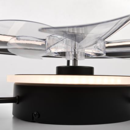 LED Stmívatelné stropní svítidlo s ventilátorem FARGO LED/37W/230V černá + dálkové ovládání