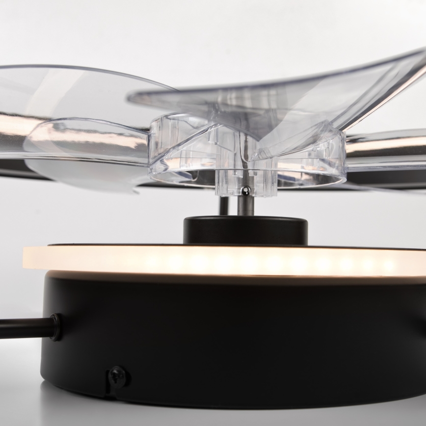 LED Stmívatelné stropní svítidlo s ventilátorem FARGO LED/37W/230V černá + dálkové ovládání