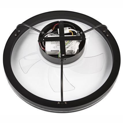 LED Stmívatelné stropní svítidlo s ventilátorem FARGO LED/37W/230V černá + dálkové ovládání