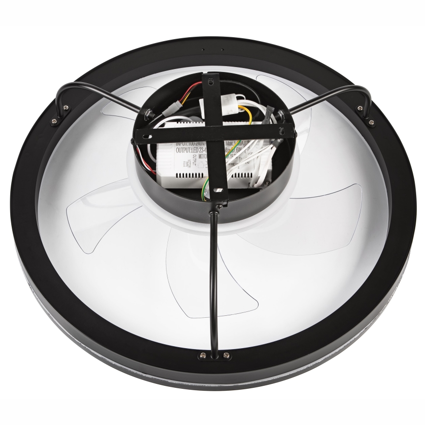 LED Stmívatelné stropní svítidlo s ventilátorem FARGO LED/37W/230V černá + dálkové ovládání