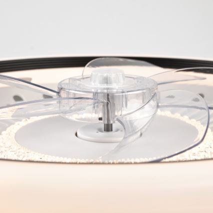 LED Stmívatelné stropní svítidlo s ventilátorem GEMMA LED/37W/230V bílá + dálkové ovládání