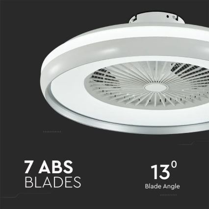 LED Stropní svítidlo s ventilátorem LED/32W/230V 3000/4000/6500K šedá+ dálkové ovládání