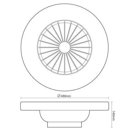 LED Stmívatelné stropní svítidlo s ventilátorem OPAL LED/48W/230V 3000-6500K + dálkové ovládání