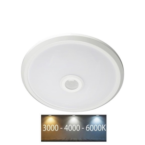 LED Stropní svítidlo se senzorem LED/12W/230V 3000/4000/6000K pr. 29 cm bílá