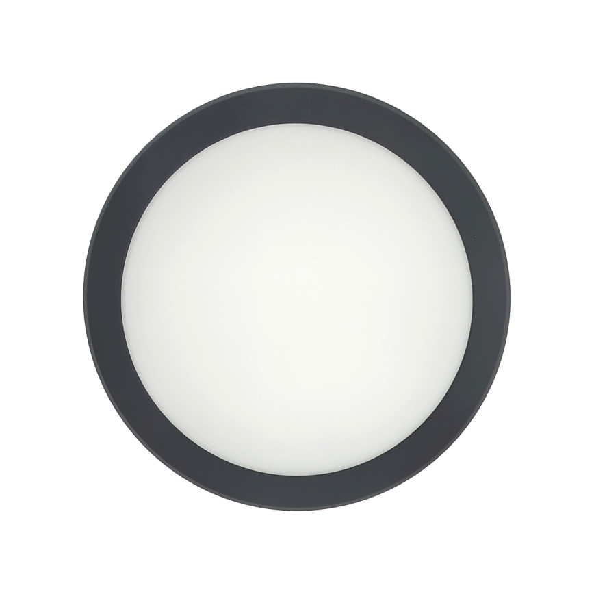 LED Stropní svítidlo se senzorem pohybu LED/20W/230V 3000/4000/6500K pr. 230 cm IP54 antracit