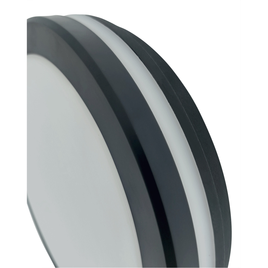 LED Stropní svítidlo se senzorem pohybu LED/20W/230V 3000/4000/6500K pr. 230 cm IP54 antracit