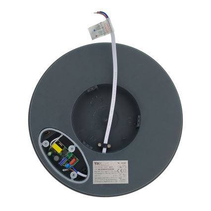 LED Stropní svítidlo se senzorem pohybu LED/20W/230V 3000/4000/6500K pr. 230 cm IP54 antracit