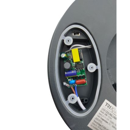 LED Koupelnové stropní svítidlo se senzorem pohybu LED/20W/230V 3000/4000/6500K pr. 23 cm IP54 antracit