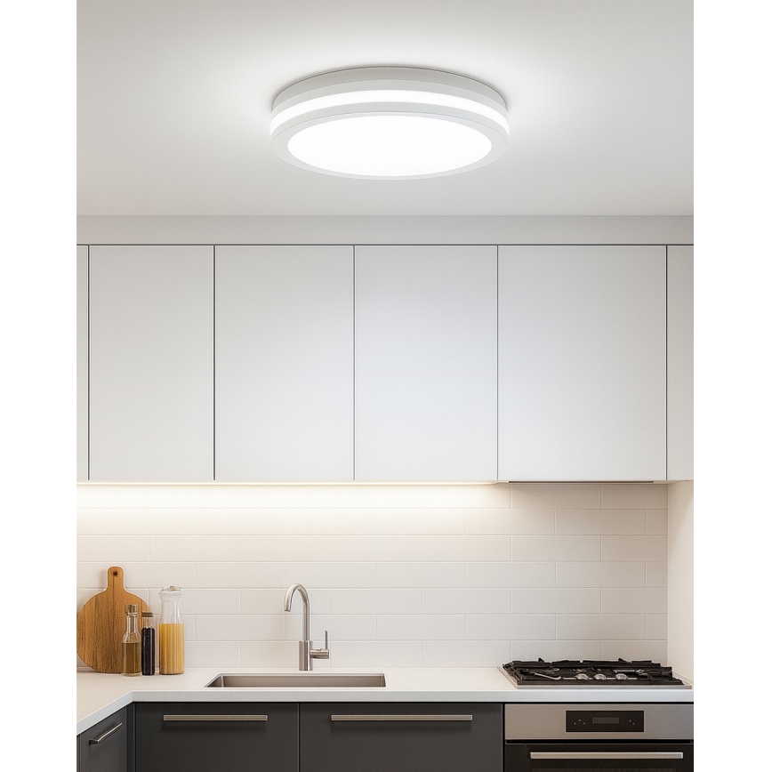 LED Stropní svítidlo se senzorem pohybu LED/20W/230V 3000/4000/6500K pr. 23 cm IP54 bílá