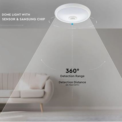 LED Stropní svítidlo se senzorem SAMSUNG CHIP LED/12W/230V 4000K