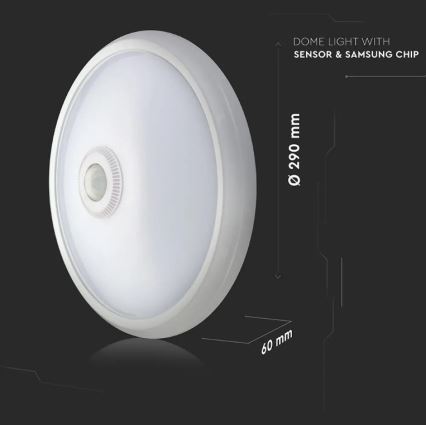 LED Stropní svítidlo se senzorem SAMSUNG CHIP LED/12W/230V 4000K