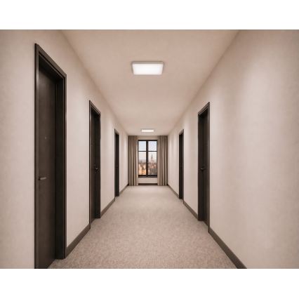 LED Stropní svítidlo se senzorem pohybu a soumraku WILTON LED/24W/230V 4000K 33x33 cm bílá