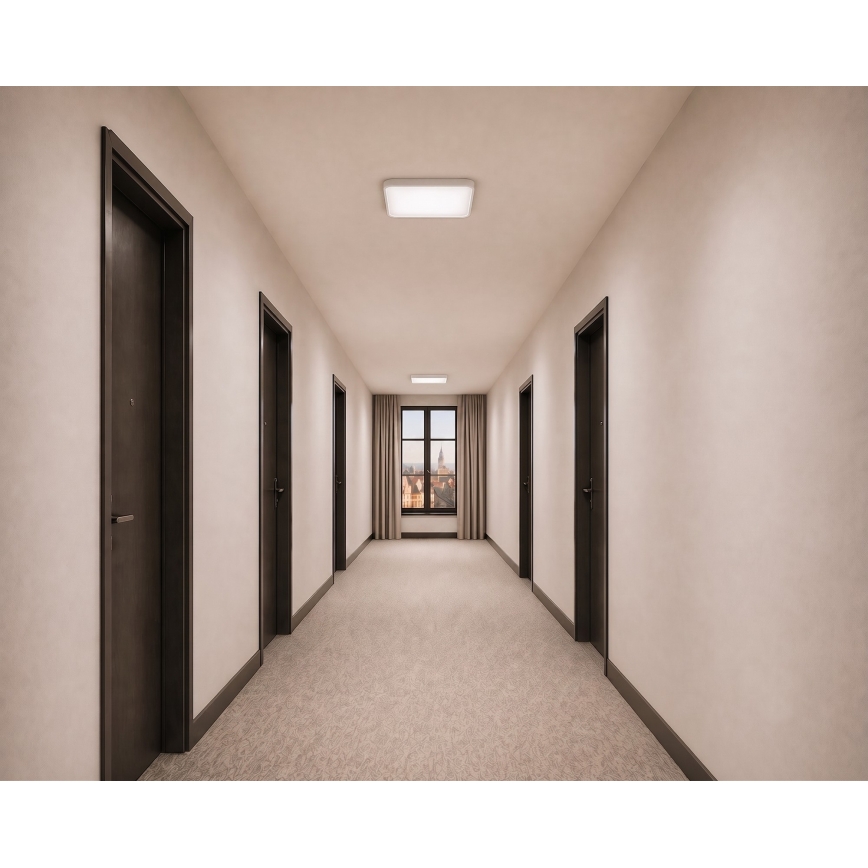LED Stropní svítidlo se senzorem pohybu a soumraku WILTON LED/24W/230V 4000K 33x33 cm bílá