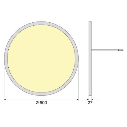 LED Stropní svítidlo SIMEN LED/50W/230V 4000K IP40 pr. 60 cm bílá UGR19