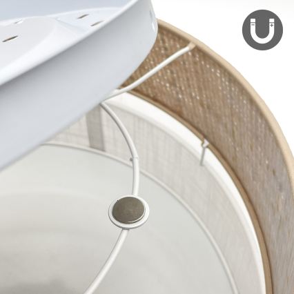 LED Stropní svítidlo SIRJA BOHO LED/20W/230V 4000K pr. 35 cm béžová/bílá