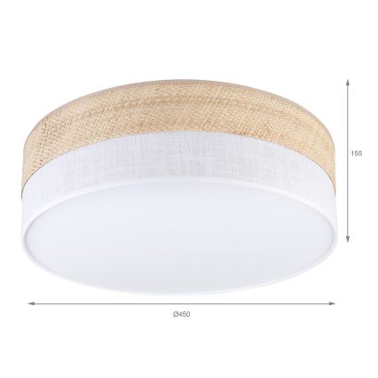 LED Stropní svítidlo SIRJA BOHO LED/36W/230V 4000K pr. 45 cm béžová/bílá