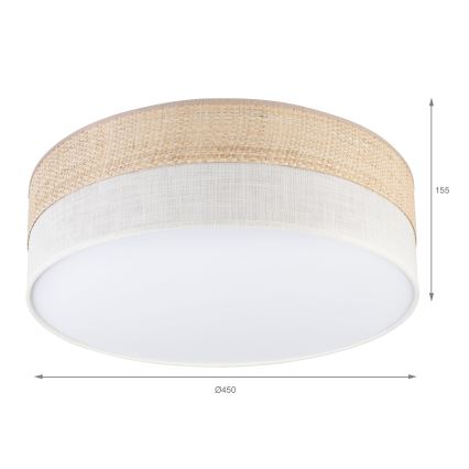 LED Stropní svítidlo SIRJA BOHO LED/36W/230V 4000K pr. 45 cm béžová/krémová