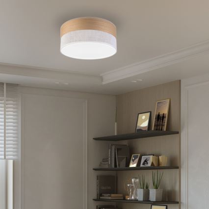 LED Stropní svítidlo SIRJA WOOD LED/20W/230V pr. 35 cm bílá/dub